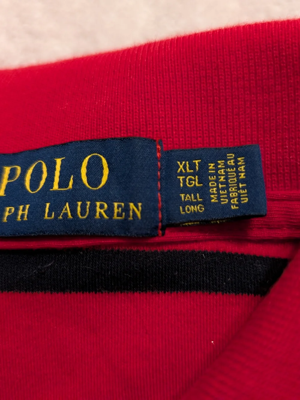 Ralph Lauren Red Polo with Black Stripes